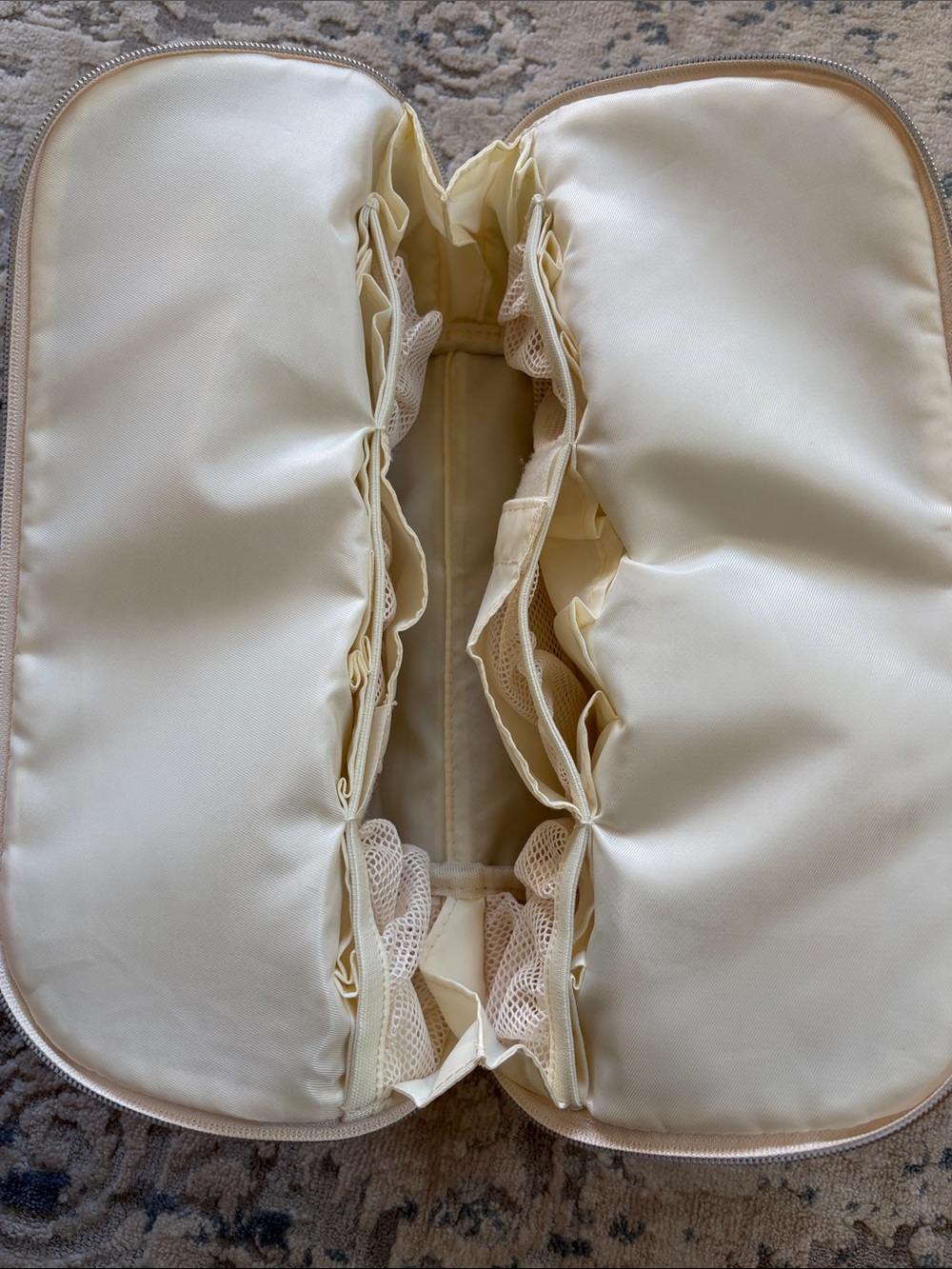 Haven Bag Co. Vegan Leather Ivory Fold Down Cosmetic Bag - Picture 7 of 7